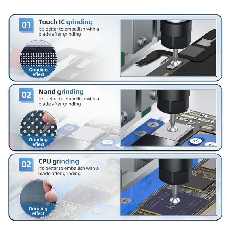 2nd Gen Chip Grinding Machine For Touch IC Chip NAND CPU Polish 3
