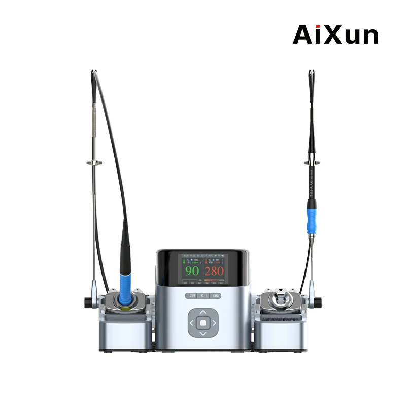 T420D 200W Dual Channel Soldering Station with T245/T210/T115 Handles for Electronics